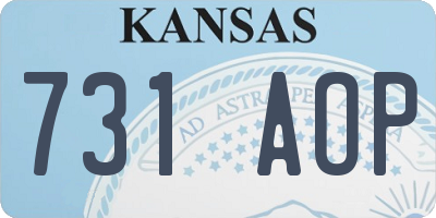 KS license plate 731AOP