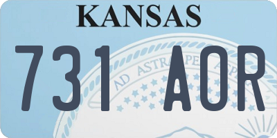 KS license plate 731AOR