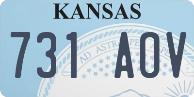 KS license plate 731AOV