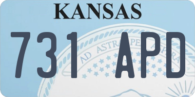 KS license plate 731APD