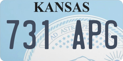 KS license plate 731APG