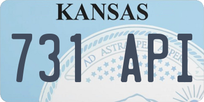 KS license plate 731API