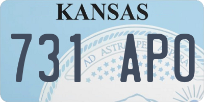 KS license plate 731APO