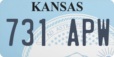 KS license plate 731APW