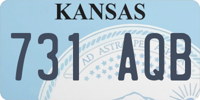 KS license plate 731AQB