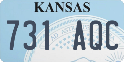 KS license plate 731AQC