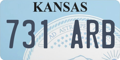 KS license plate 731ARB
