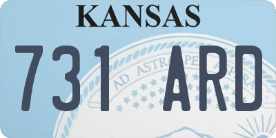 KS license plate 731ARD
