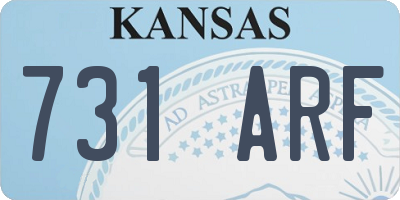 KS license plate 731ARF