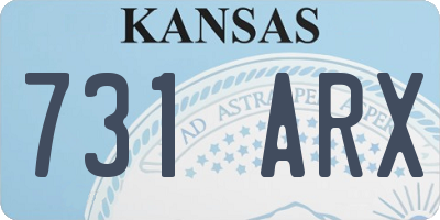KS license plate 731ARX
