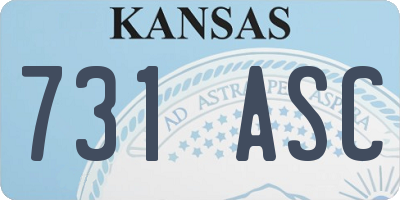 KS license plate 731ASC