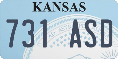KS license plate 731ASD
