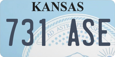 KS license plate 731ASE
