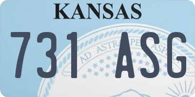 KS license plate 731ASG