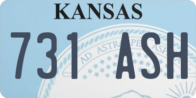 KS license plate 731ASH