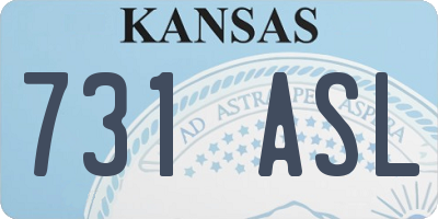 KS license plate 731ASL