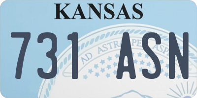 KS license plate 731ASN
