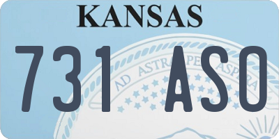 KS license plate 731ASO