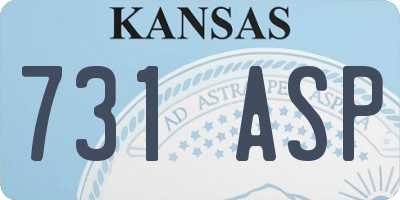 KS license plate 731ASP