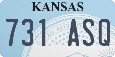 KS license plate 731ASQ