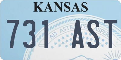 KS license plate 731AST