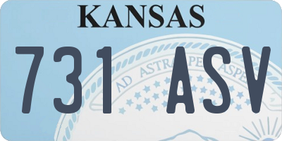KS license plate 731ASV