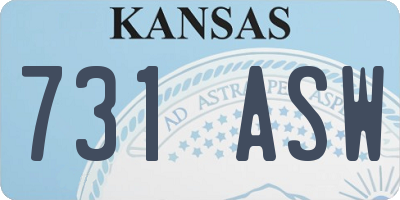 KS license plate 731ASW