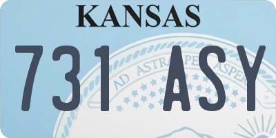 KS license plate 731ASY