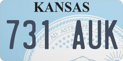 KS license plate 731AUK