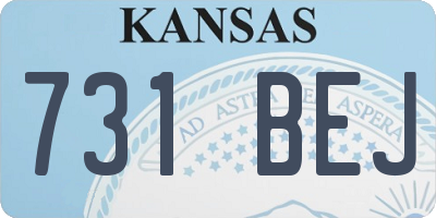 KS license plate 731BEJ