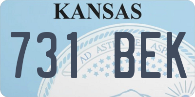 KS license plate 731BEK