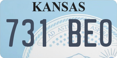 KS license plate 731BEO