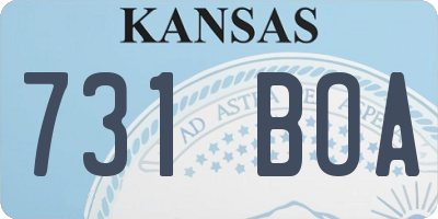 KS license plate 731BOA