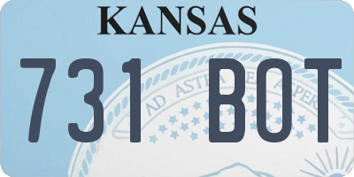KS license plate 731BOT
