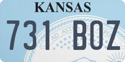 KS license plate 731BOZ