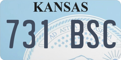 KS license plate 731BSC