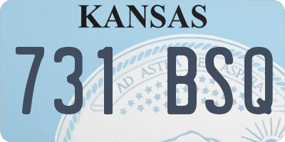 KS license plate 731BSQ
