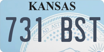 KS license plate 731BST