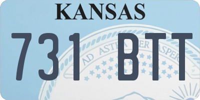 KS license plate 731BTT
