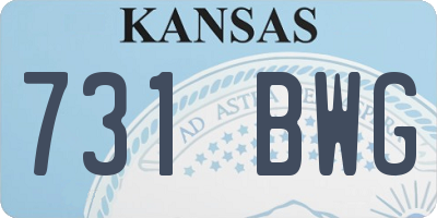 KS license plate 731BWG