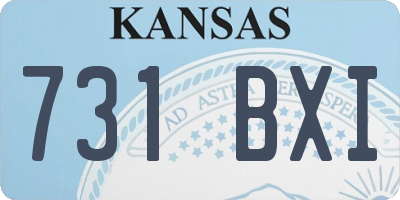KS license plate 731BXI