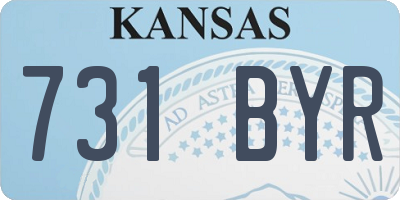 KS license plate 731BYR