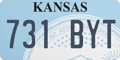 KS license plate 731BYT