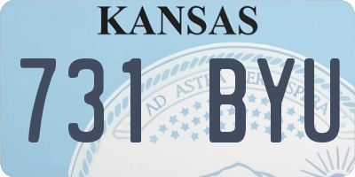 KS license plate 731BYU