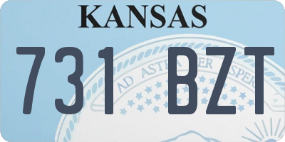 KS license plate 731BZT
