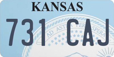 KS license plate 731CAJ