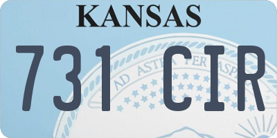 KS license plate 731CIR