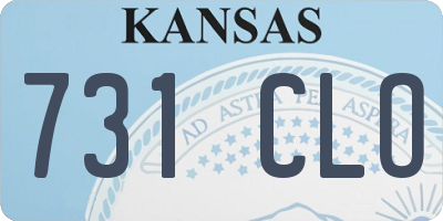 KS license plate 731CLO
