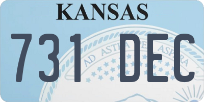 KS license plate 731DEC
