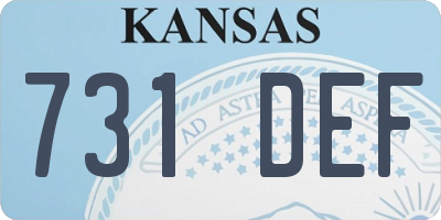 KS license plate 731DEF